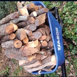 Big wheelbarrow of firewood