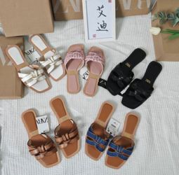 Zara Sandals – pink, white & Brown – size 37–40
