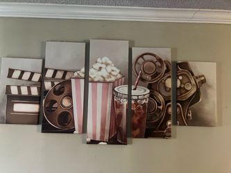 5-Piece Movie Theater Canvas Wall Art Set