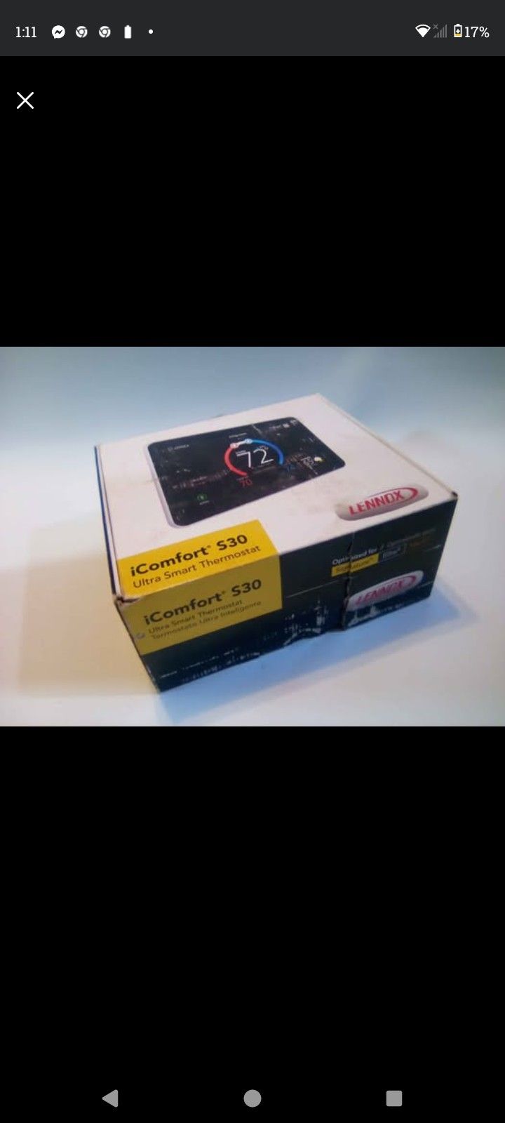 LENNOX ICOMFORT S30 SMART THERMOSTAT (NO HUB); ORIGINAL PACKAGING - EXCELLENT, WORKING CONDITION