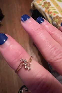 Minimalist Designer 14k Gold Dia Waterfall Ring