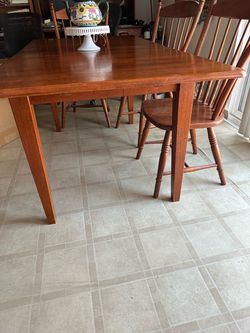 Wood Dining Table with Chairs Set