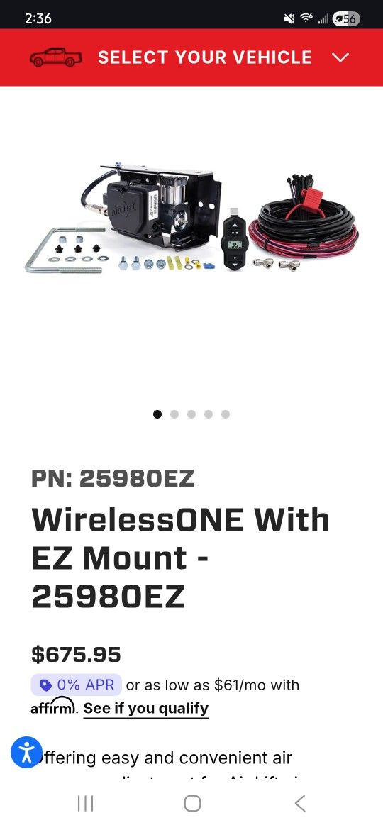 Air Lift WirelessONE On Board Air Compressor 