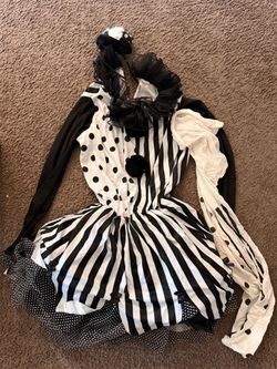 Woman L/Xl black and white clown costume