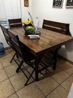 Wooden Dining Table & Chair Set – $200 (OBO)