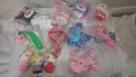 Hello kitty & Stitch Keychains with light and camera