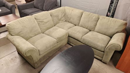 Large Beige Sectional Sofa – L-Shaped Couch – Spacious & Comfortable