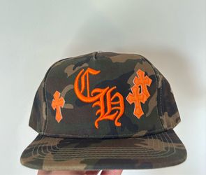 Chrome Heart Hat Orange and Camouflage