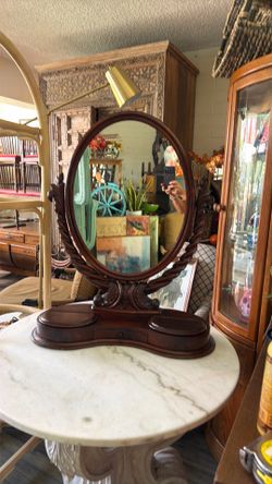 Antique large beautiful Dressser Top, Vanity mirror