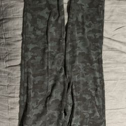 Lululemon Joggers Womens 10 Rulu Gym Lounge Camo Green Pockets Nulu Stretchy