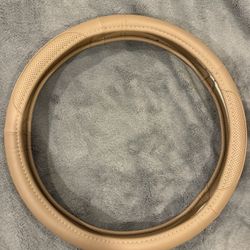 Tan Perforated Leather Steering Wheel Cover