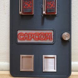 Arcade 3D Printed Coin Door Stick On For Arcade 1up Capcom Cabs.