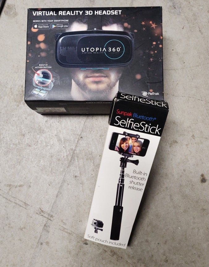 3D Headset & Selfie Stick $20  Takes Both