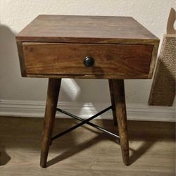 Solid Wood Side Table 14”x16”x23” with drawer