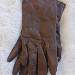 Women's Leather Gloves With 100% Cashmere Lining, Chocolate, or Cocoa Brown
