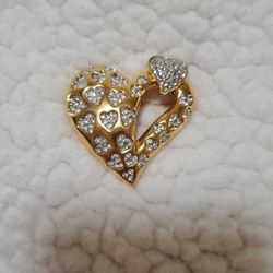 Vintage Heart Brooch Pin 