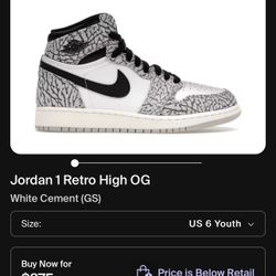 Jordan 1 Retro High OG (size 6 Boys) 
