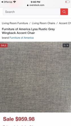 Furniture of america lysa rustic grey on sale wingback accent chair