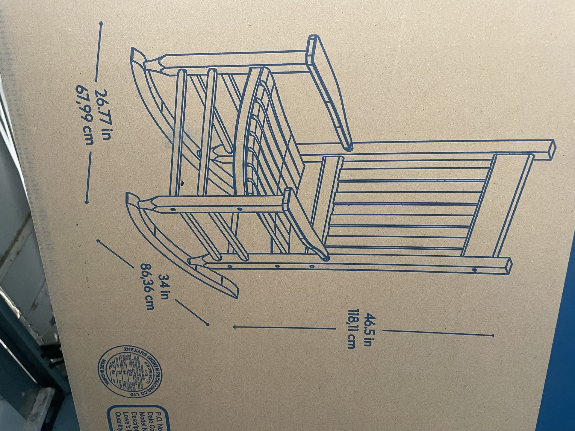 Brand New Unopened Boxed Wooden Rocking Chair