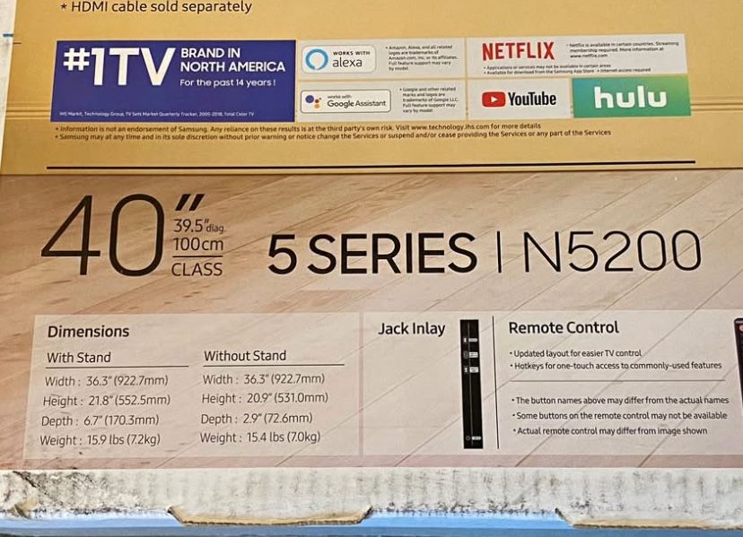 New Samsung 40" Full HD Smart TV N5200