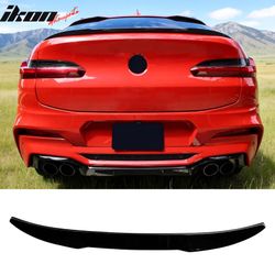 Fits 2019-2025 BMW X4 G02 X4M F98 IKON Style Rear Trunk Spoiler Wing Gloss Black ABS