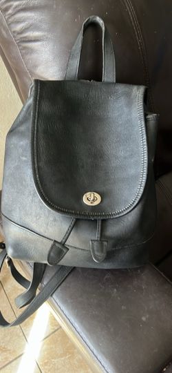 Coach Black Leather Backpack