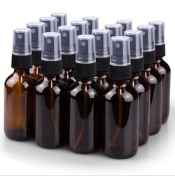 Wedama Spray Bottle, 2oz Fine Mist Glass Spray Bottle, Little Refillable Liquid Containers For Watering Flowers Cleaning(16 Pack, Amber) 2 Ounce (Pack