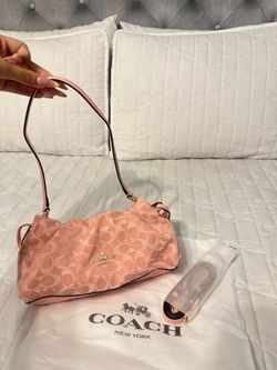 COACH FAYE SHOULDER BAG IN DENIM (CER68) light pink 🎀✨
