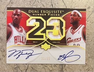 Sports Card- Michael Jordan & LeBron James Upper Deck Duel Auto Promo Card