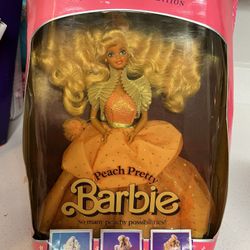 Mattel Peach Pretty Special Limited Edition Barbie Doll, model number 4870, from 1989.  It is a vintage, special limited edition item. The doll has bl