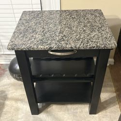 Granite Top Wine Rack Table 