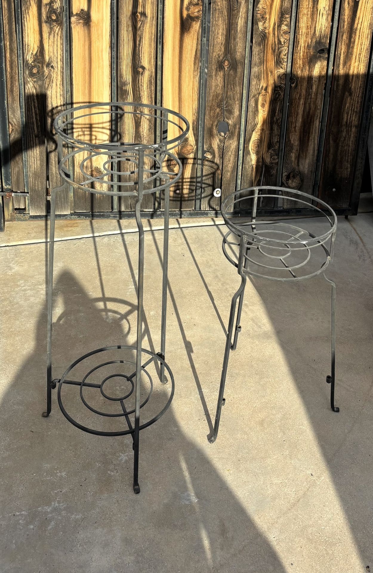 Pair Of Metal Plant Stands For 10” Flower Pots