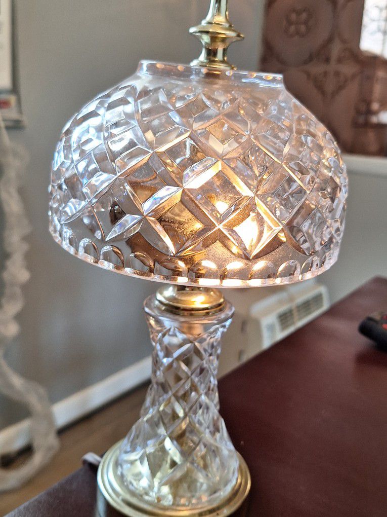 Vintage Heyco Brass And Glass Lamp