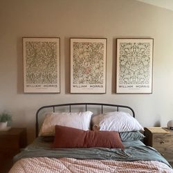 Framed William Morris Canvas Print Wall Art Set Of 3  - 24"x36"x3 