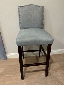 Counter Height Gray Upholstered Bar Chair