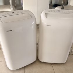 2-Toshiba Portable Air Conditioner White Remote Timer Digital Display Single Hose