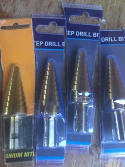 Step down drill bits new still in packs