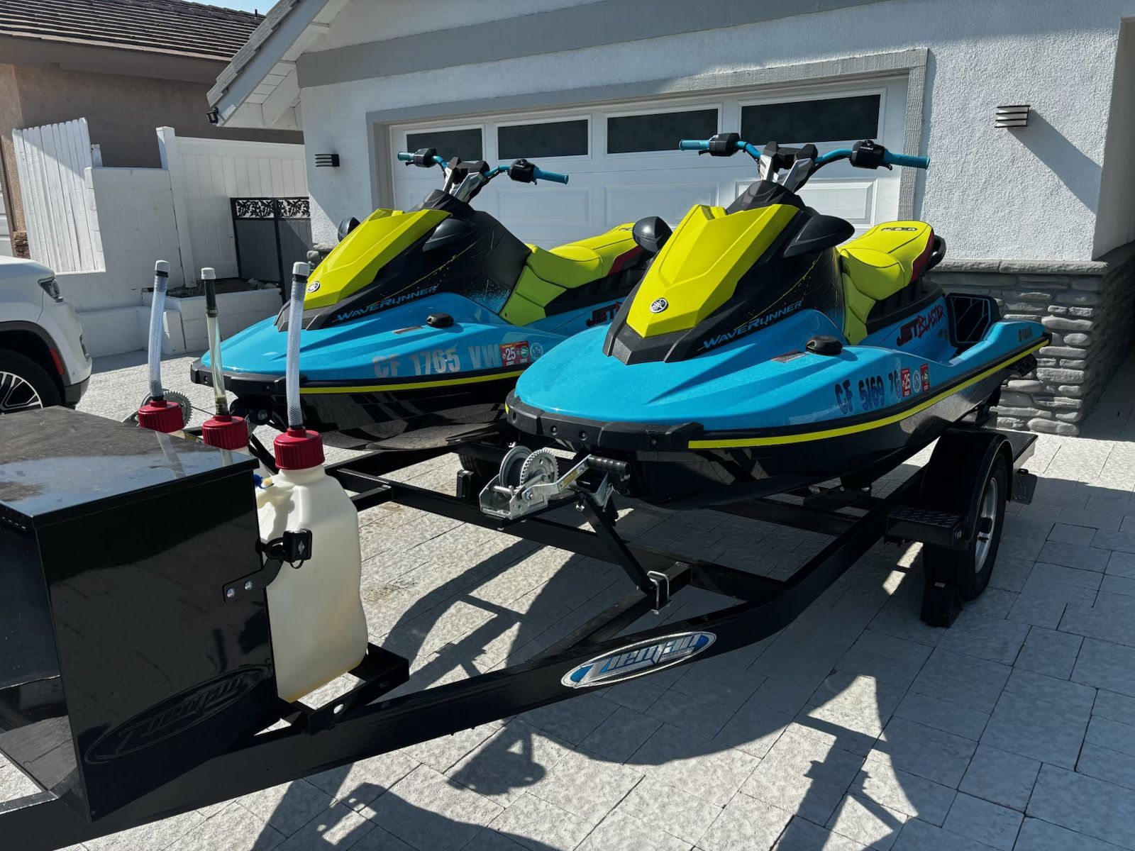 Pair Of Yamaha Jet Skis and Trailer