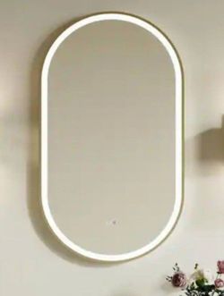 20" X 36" Gold Framed LED Bathroom Mirror