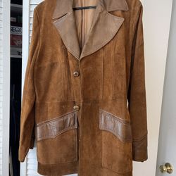 Vintage Pioneer Wear, Genuine Leather/Suede Mens XL Coat