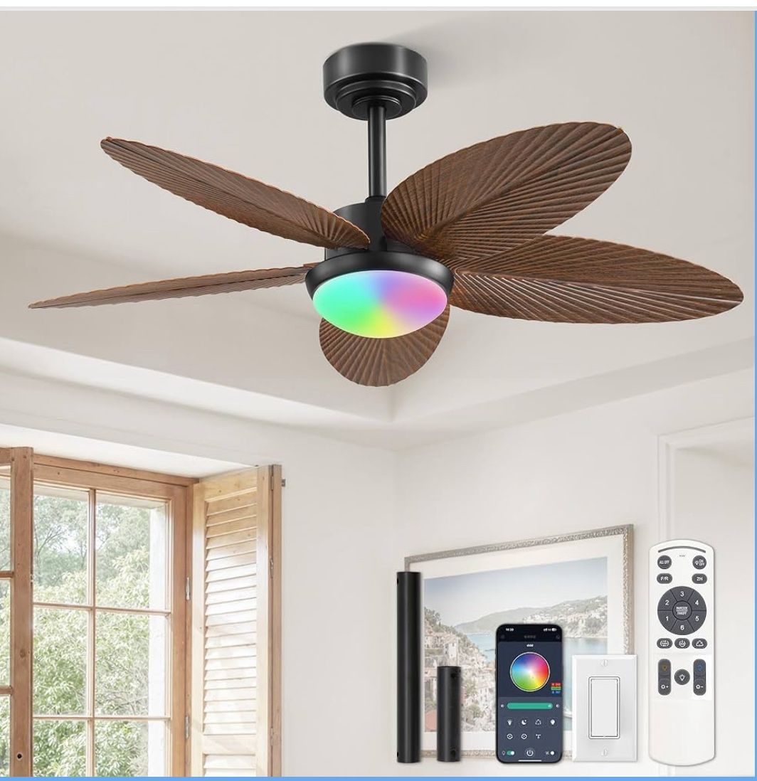 Brand New 42” Tropical Ceiling Fans With Lights And Remote/APP Control
