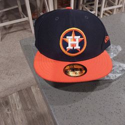 New Era Houston Astros 59Fifty Fitted Hat MLB Straight Brim Baseball Caps (8, Navy of BP)
