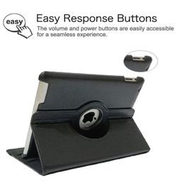 iPad 2/3/4 Case - 360 Degree Rotating Stand Smart Case Protective Cover with Auto Wake Up/Sleep Feature for Apple iPad 4, iPad 3 & iPad 2 (Black)