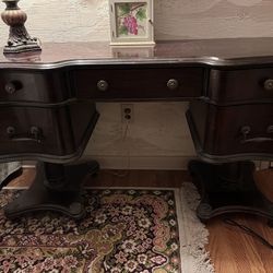 Free Mahogany, Antique Pedestal Desk