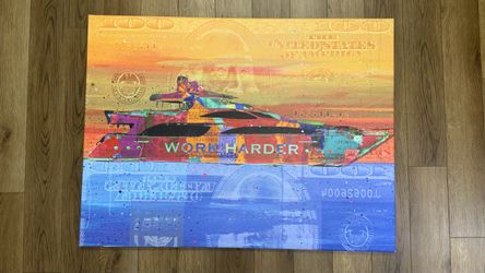 IKONICK Work Harder Yacht Canvas Wall Art – Large 48x24