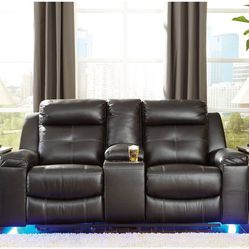 $39down Payment 🎆 Kempten Black Reclining Loveseat with Console

by Ashley Furniture

