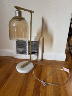 Side Table Lamp - Smoked Glass Stone Base