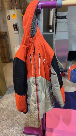 Hurley Youth Winter Jacket Size Large (14–16) Orange/Gray/Black