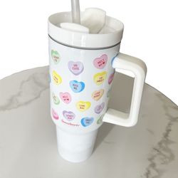 NEW💘Sweethearts Tumbler, 40oz Stainless Steel Insulated, Valentines Hearts