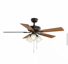 Sinclair II 44 in. Indoor Oil Rubbed Bronze LED Ceiling Fan with Light